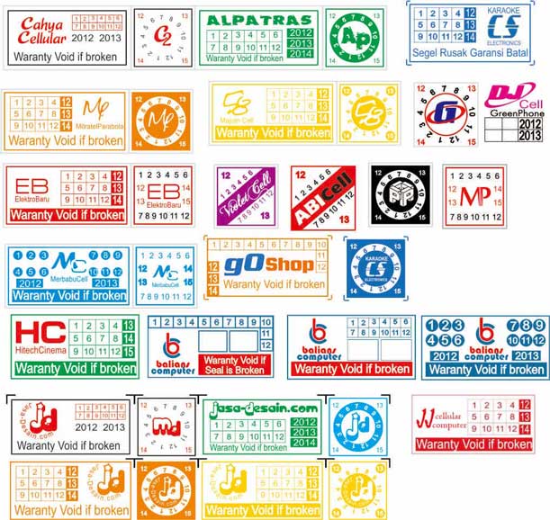  Contoh  Disain Segel Garansi  NAIN Percetakan packaging 
